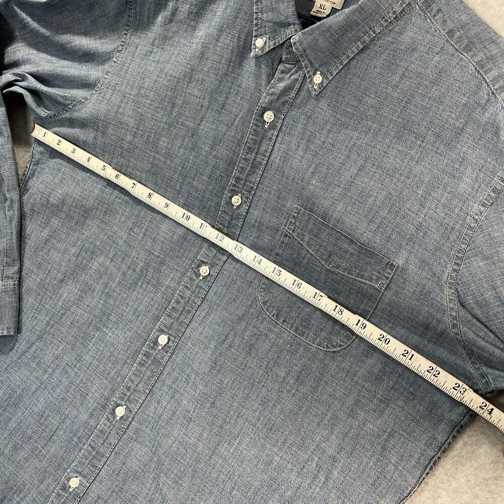 J Crew Shirt Mens XL Blue Chambray Slim Fit long Sleeve Button Up - Picture 6 of 15